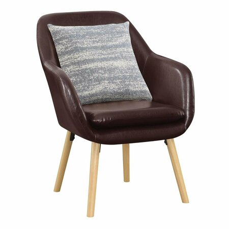 CONVENIENCE CONCEPTS Take a Seat Charlotte Accent Chair, Espresso Faux Leather 310131ES